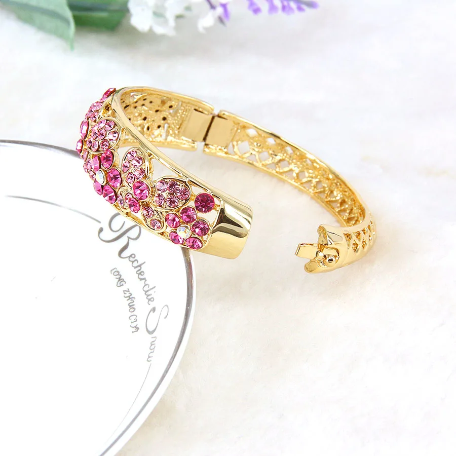 Женские браслеты с австрийскими кристаллами свадебные ювелирные украшения