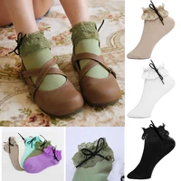 hot sales beautiful ladies vintage lace ruffle frilly ankle socks sexy floral lace frilly socks princess girls cotton socks
