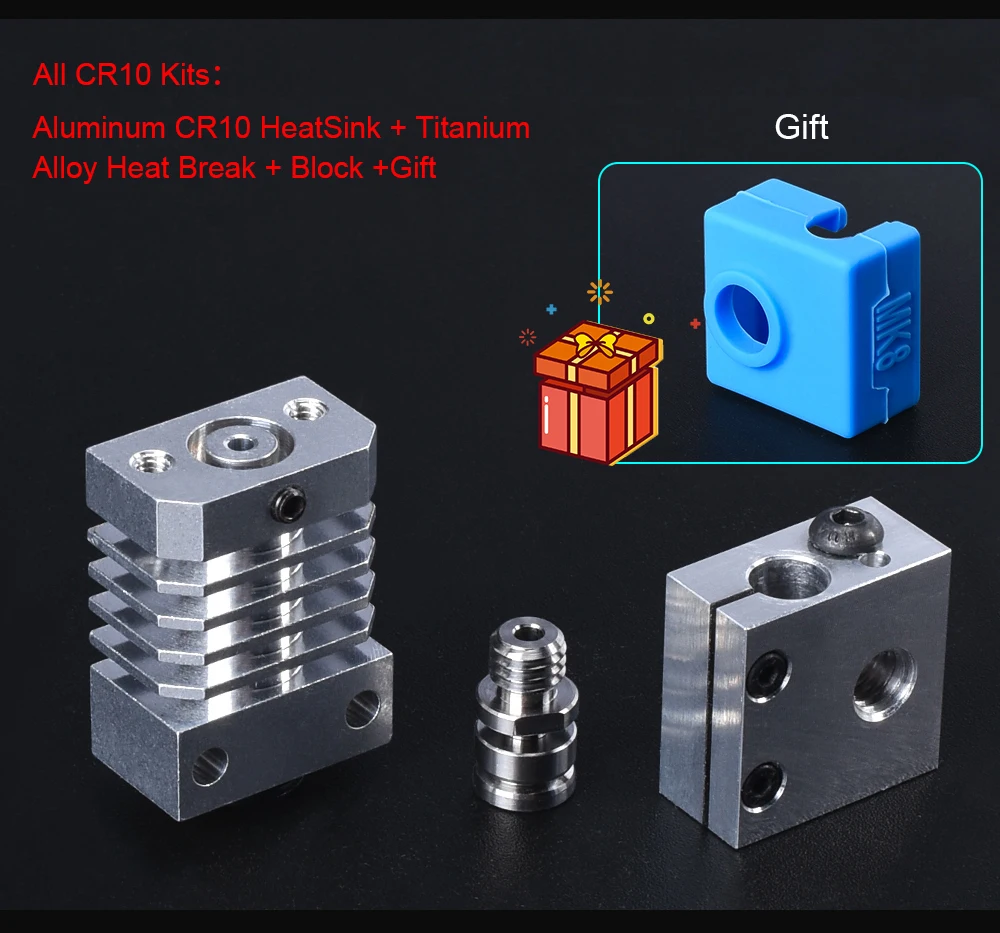 Все металлические CR10 радиатор обновленный комплект Hotend для CR10 Ender3 титановый тепловой выключатель микро Швейцарский радиатор трубы 3d принтер экструдер