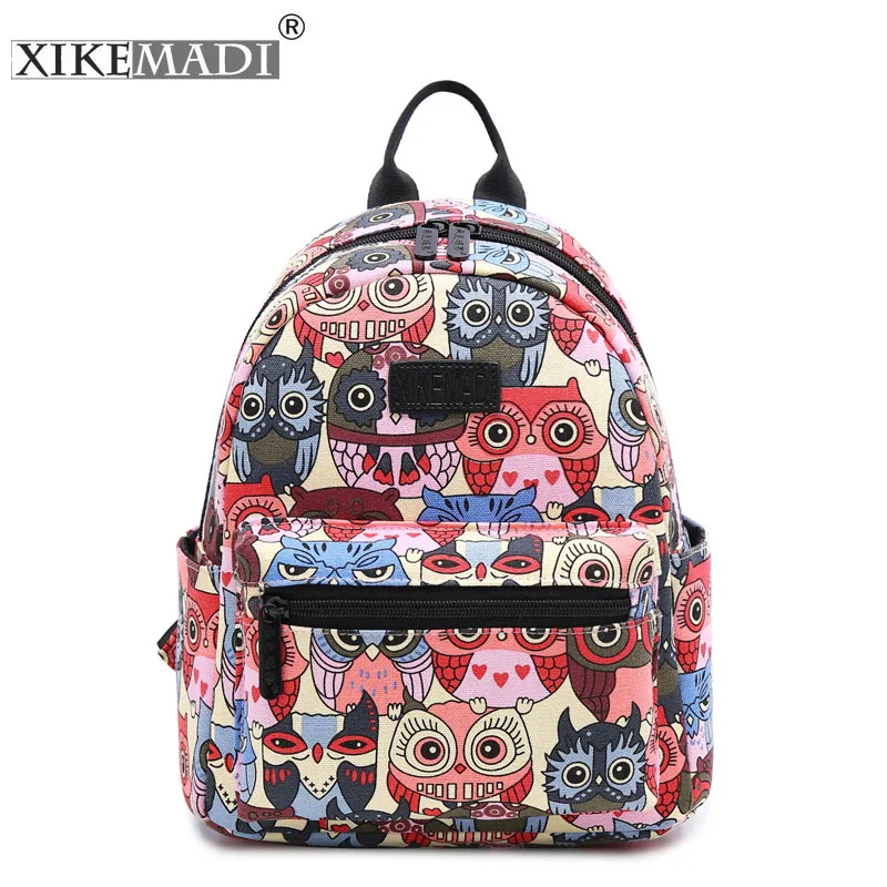 Новые Девушки Рюкзак Мода 2017 г. холст печати Рюкзаки женщин Дорожные сумки