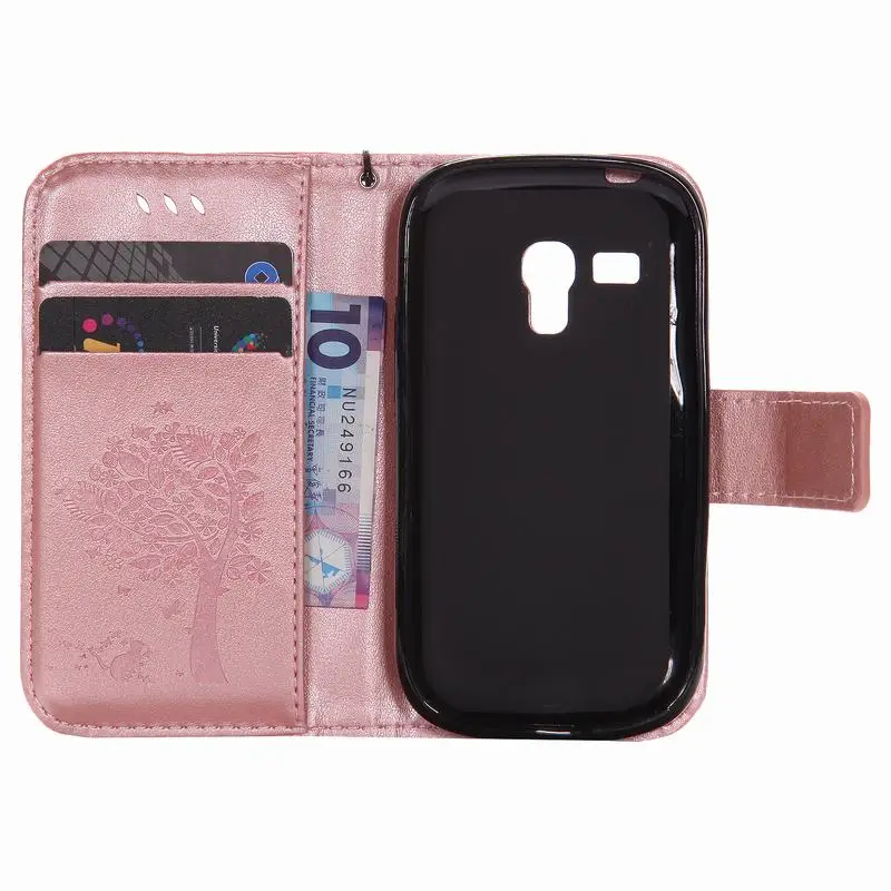 Чехол для samsung Galaxy S3 Mini, кожаный кошелек и силиконовый чехол для телефона samsung Galaxy S3 Mini, чехол с кошкой и деревом, флип-чехол