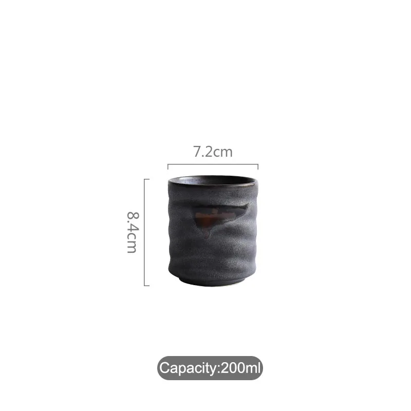 C(Teacup) 1000/1200 мл черного цвета из мультфильма «Холодное сердце» японский Стиль Чай горшки Чай чашки Винтаж Керамика чайник высокого Ёмкость Чай горшок для ресторана японской кухни посуда для напитков - Цвет: C(Teacup)