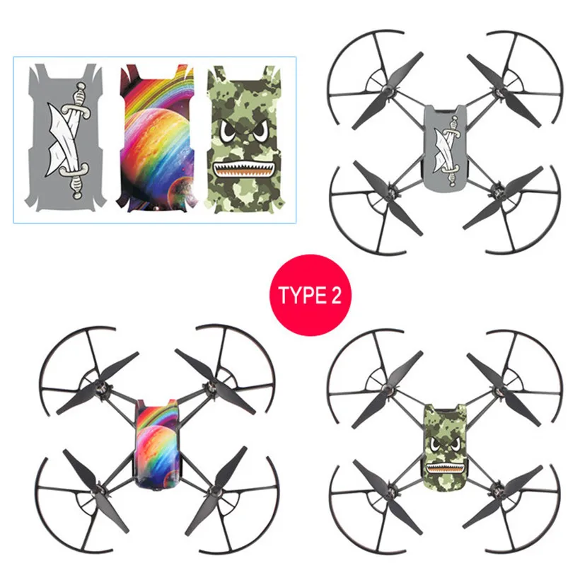 Omeshin 3 шт. классные водонепроницаемые ПВХ наклейки для корпуса DJI TELLO Drone 180322 Прямая