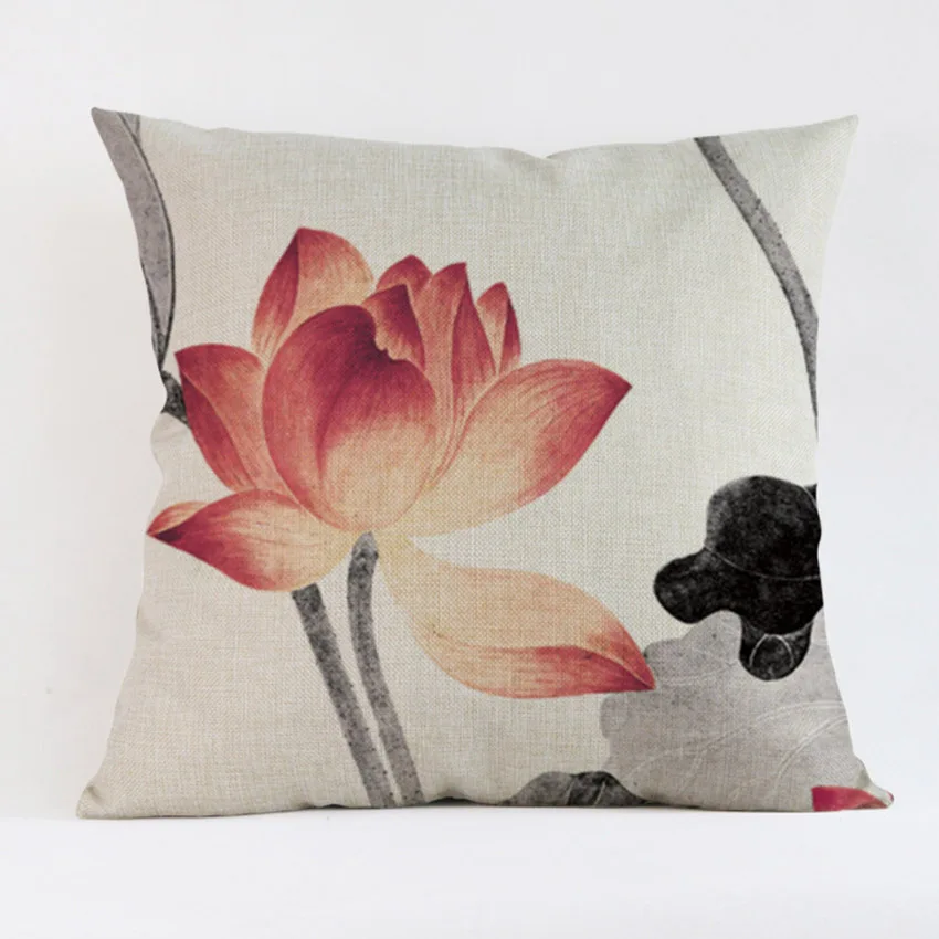 Квадратная китайская чернильная картина 18 дюймов Азиатский декоративный стиль