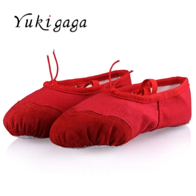 Red Yukigaga/Новое поступление года; Детские парусиновые балетные туфли для девочек; тапочки для занятий гимнастикой; ; цвет розовый, черный, белый; A20B - Цвет: Red