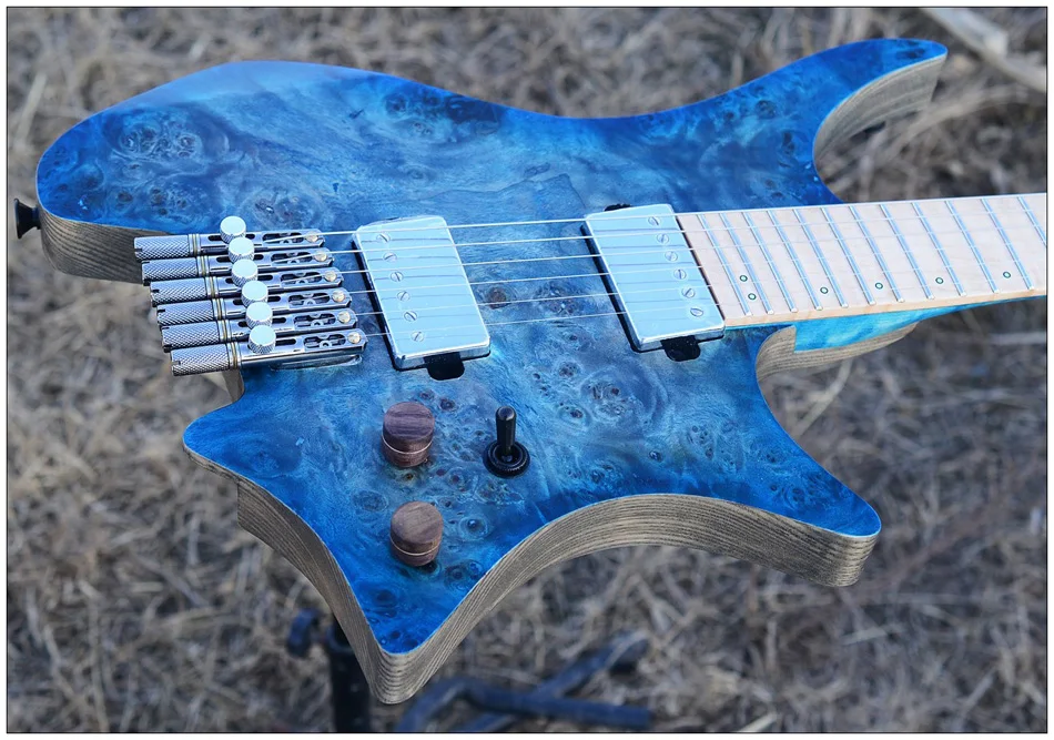 Новинка NK безголовая гитара Fanned Fret Гитара s стильная модель blue Eye фанера из тополя Топ Пламя клен шеи гитара