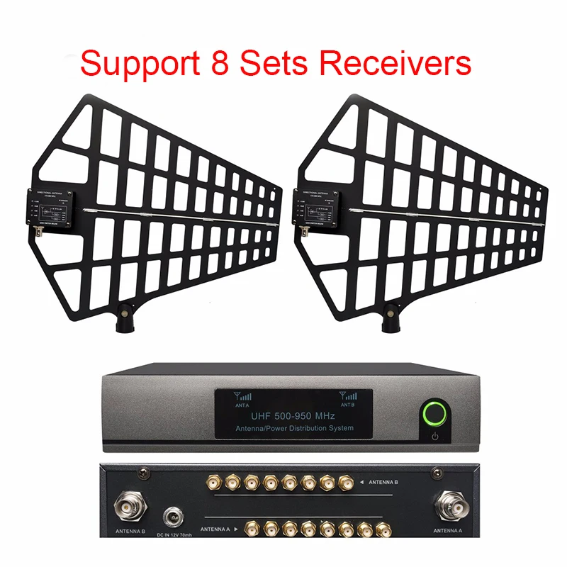 

8 Channel Antenna Distribution System /Antenna Splitter support 8 Sets Receivers 500-950Mhz for uhf wireless microphone