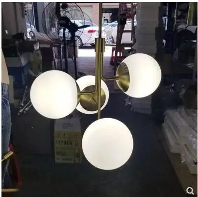 Nordic post-modern molecular spherical chandelier designer fashion personality golden restaurant bar model room | Лампы и освещение