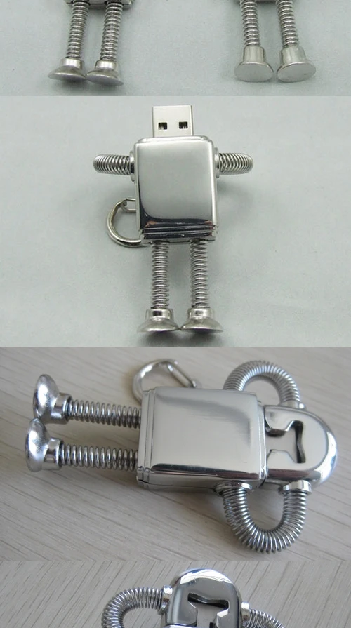 Металлический USB 2,0 8/16/32/64 Гб флэш-накопитель USB в виде робота на 128 ГБ 512 Creativo Pendrive 2 ТБ 1 ТБ карта памяти, Флеш накопитель 64 Гб классный подарок 2,0
