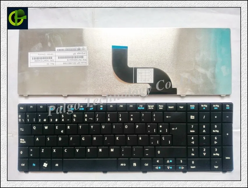 Испанская клавиатура для Packard Bell Easynote TE69 TE69KB TE69HW LE69KB TE69BMP TE69CX TE69CXP MS2384 черная SP
