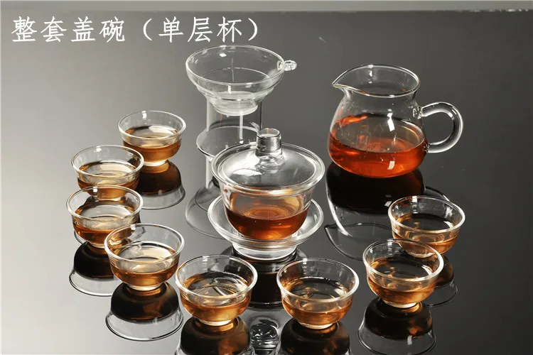 Термостойкий прозрачный стеклянный чайник двухслойные маленькие чашки чайный набор кунг-фу маленькая чайная чашка набор чайника стеклянный набор