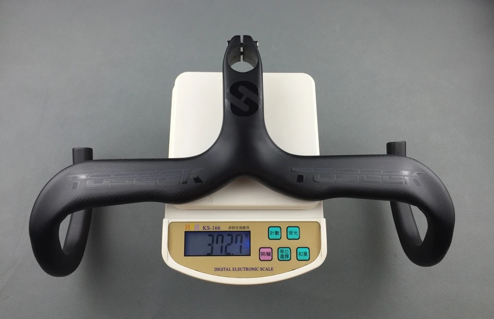 Toseek Full Carbon Fibre Stem Handlebar Road Bicycle Racing Drop Integrated Bar 400-440mm*90-120mm 2 Color | Спорт и развлечения