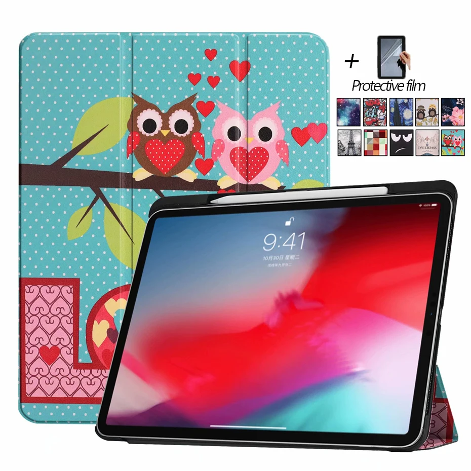 Тонкий магнитный складной чехол для ipad 2018 со слотом ручки подставка планшета