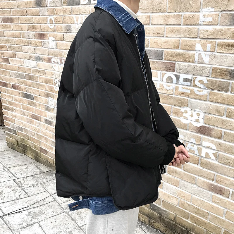 Новинка Зима 2019 свободные японские толстые короткие мужские корейские