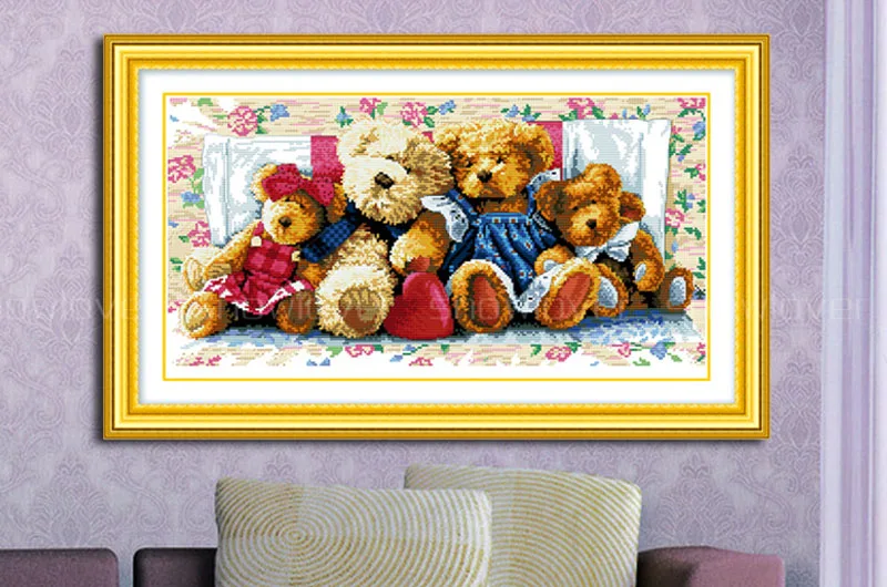 Рукоделие сделай сам DMC Вышивка крестиком наборы для вышивки семья медведей