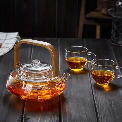 800ml Glass teapot heat-resistant girder pot high temperature thickening borosilicate glass Puɾr tea kung fu | Дом и сад