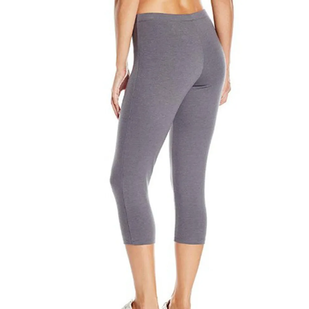 Женские эластичные штаны с высокой талией для бега фитнеса йоги семиминутные