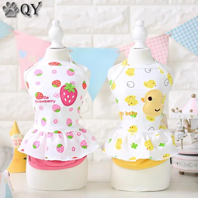 Милая Пижама для собак милая Йорка Тедди летняя одежда из 100% хлопка кошек щенков