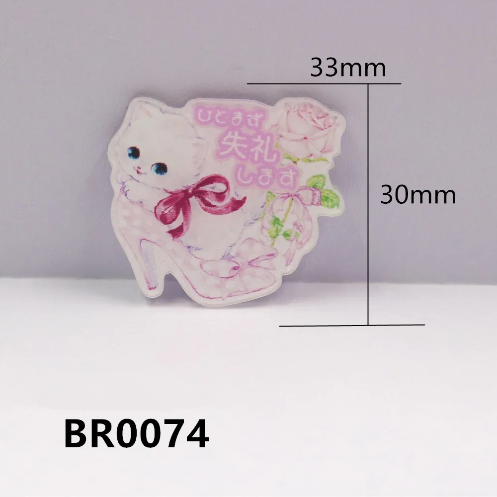 BR0072 1 шт. с плоской задней частью и акрил cat バレエシューズ カワイイbrooch декоративные