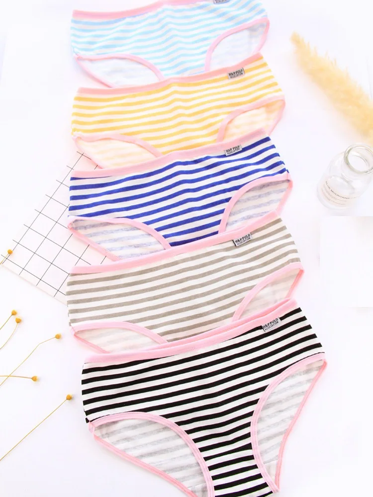 Calcinha Infantil/, партиями по 6 шт./пакет Cotton Candy полосатый молодых трусы для девочек с рисунками из мультфильма «подростков нижнее белье для брюк оптом A001