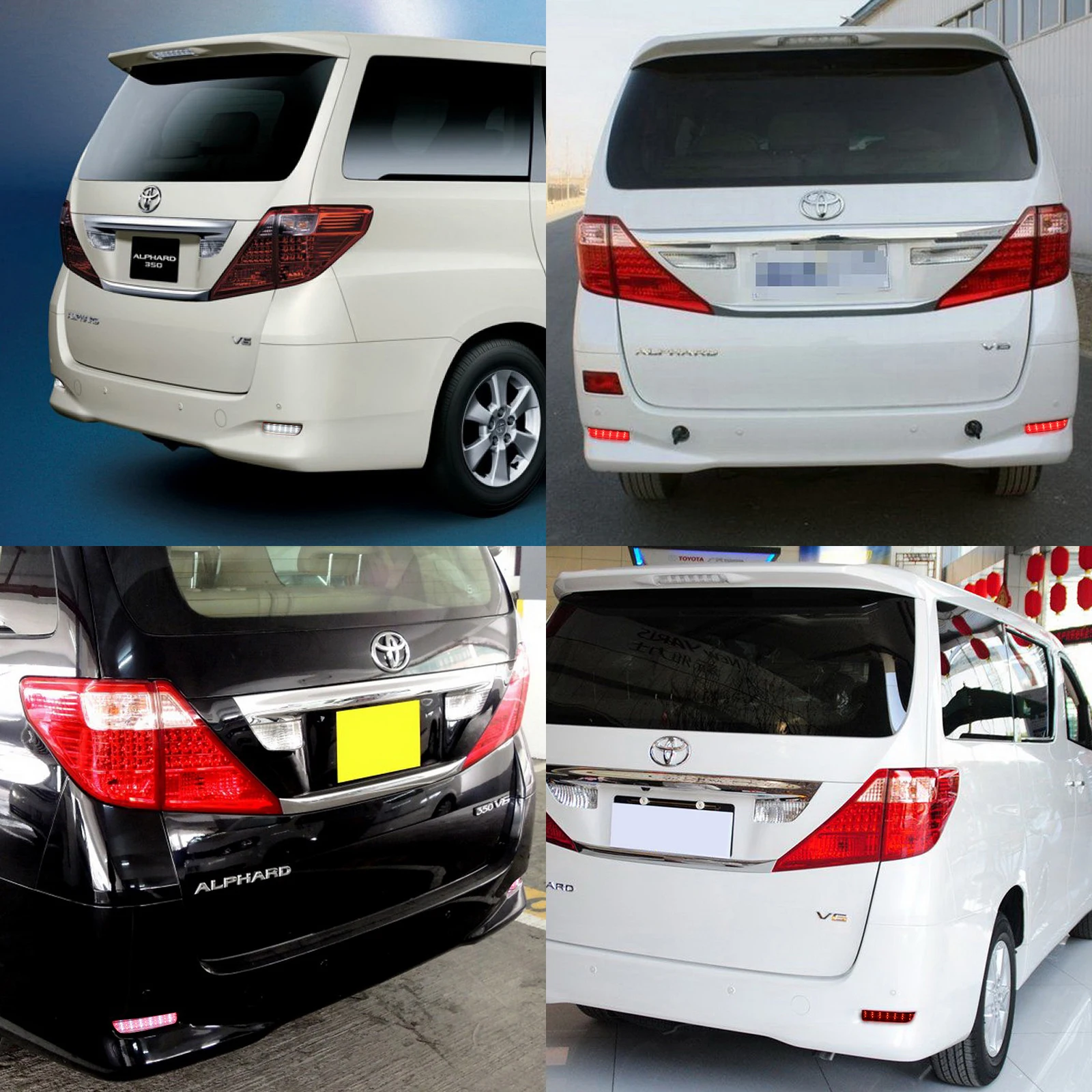 ANGRONG светодиодный задний бампер отражатель стоп сигнал для Toyota Alphard RAV4 Previa