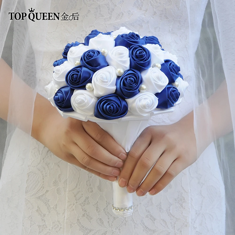 TOPQUEEN F4-RBL Свадебный букет невесты букеты Искусственные букеты невесты шелковые розы Букет ручка букета цветы