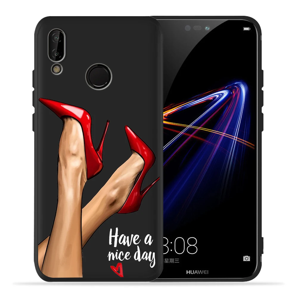 Роскошный чехол для телефона на высоком каблуке девушек Huawei P20 Lite Pro P30 P8Lite P9Lite 2017 P