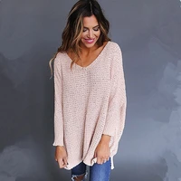 pinkyisblack 2019 spring autumn winter knitted sweater women long sleeve v neck loose pullover sweater tops jumper pull femme