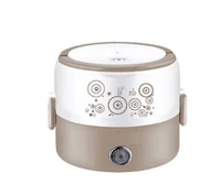 electric rice cooker multifunctional steamer stainless steel mini portable lunch box 3 layer thichken body anti slip buckle