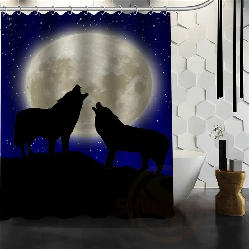 Самая популярная Толстовка с принтом волк при лунном свете Фэнтези душ занавески