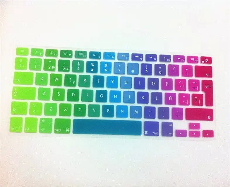 Силиконовые чехлы с градиентным испанским и английским языками для клавиатуры