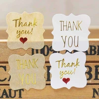 100pcs diy thank you sticker labels red heart gold foil thank you sticker labels gift candy favors thank you adhesive labels