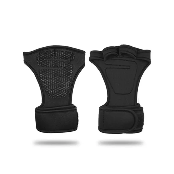 Weight Lifting Gloves with Wrist Wraps For Men& Women Non-Slip Palm Silicone Grip Gym Glove For Crossfit Bodybuilding Pull Ups - Цвет: Black