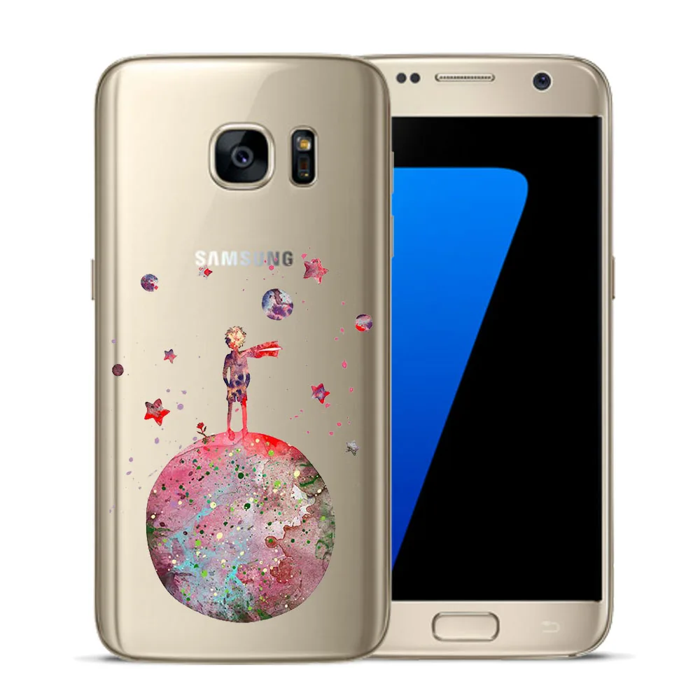 Мягкий чехол Little Prince из ТПУ для Samsung Galaxy J3 J5 J7 J2 Prime S5 Mini S6 S7 Edge S8 S9 S10 Plus E S10E задняя