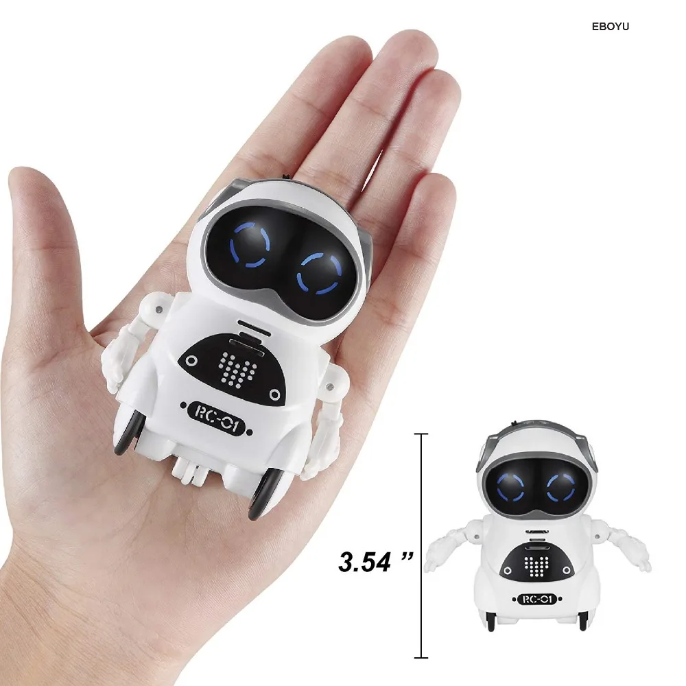 EBOYU RC-01 мини-робот Карманный робот для детей с интерактивной беседой/распознаванием голоса/записью чата/пением
