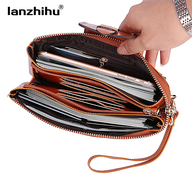 Новинка женский клатч кожаный кошелек Женский Длинный на молнии вместительная
