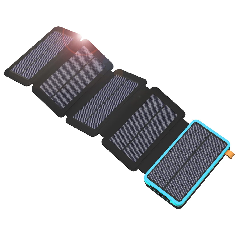 blue solar charger X-DRAGON 20000mAh Солнечное зарядное устройство для телефона 20000mAh Солнечное зарядное устройство для iPhone 4S 5S SE 6 6s 7 7plus 8 X iPad samsung htc sony LG - Цвет: blue solar charger