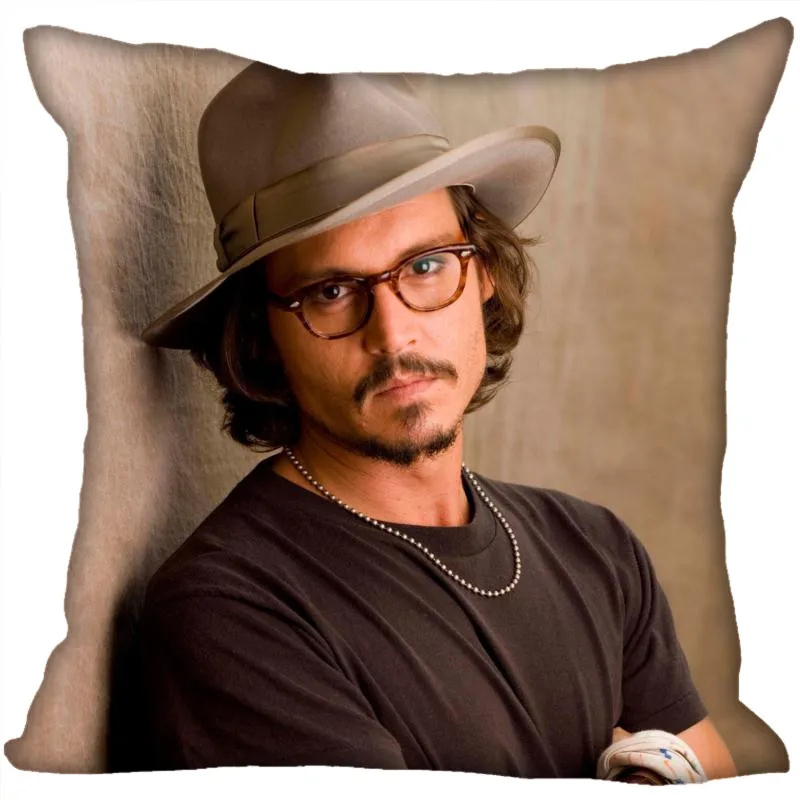 Пользовательские фильмы звезды наволочки на подушку с принтом «Johnny Depp» квадратная наволочка Рождество на молнии наволочка 40*40 см, 45*45 см(с одной стороны - Цвет: Pillowcase 4