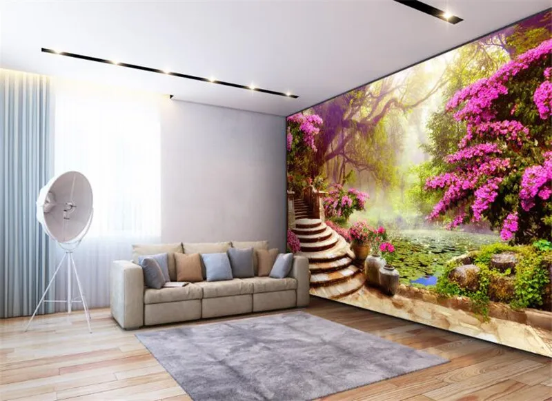 Настенные обои с изображением леса на заказ современные фотообои 3 d для гостиной