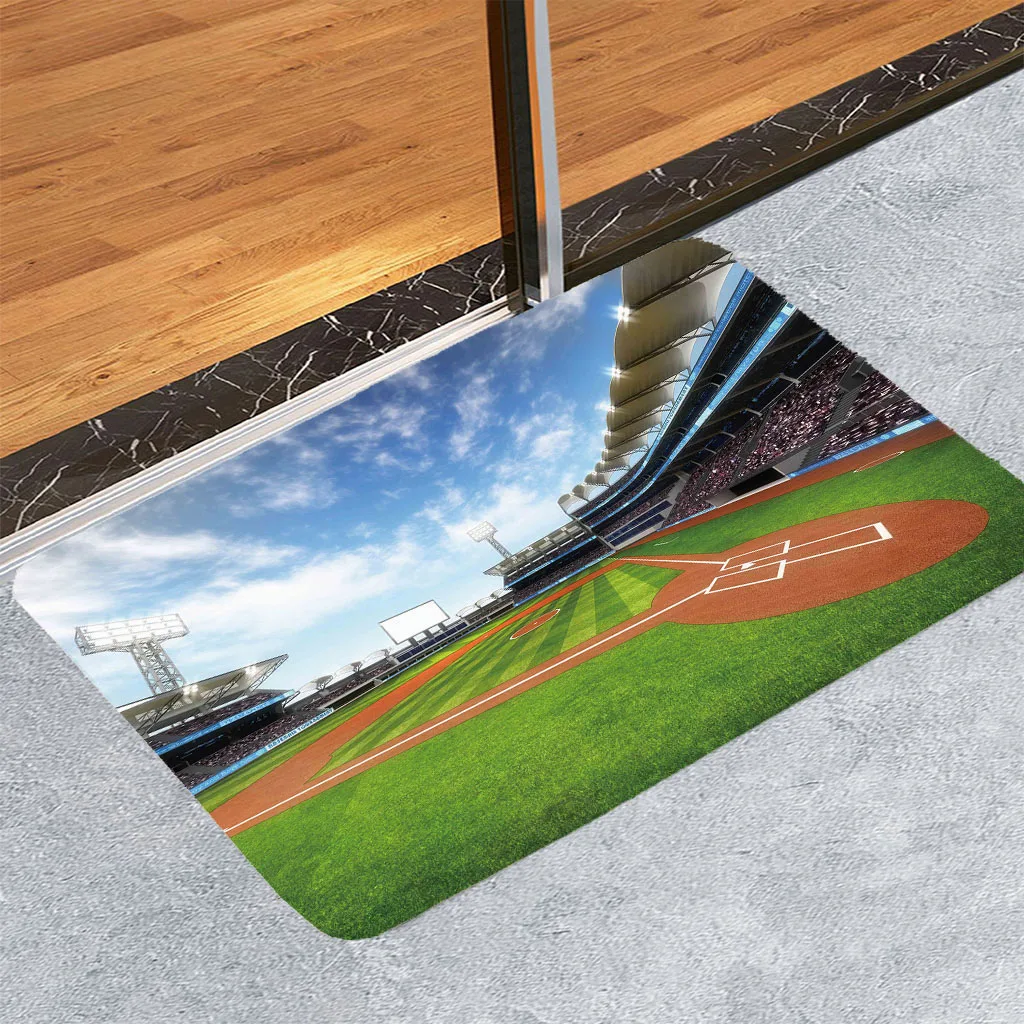 3D футбольное поле коралловый флис ковер для прихожей кухни пейзаж ванная комната