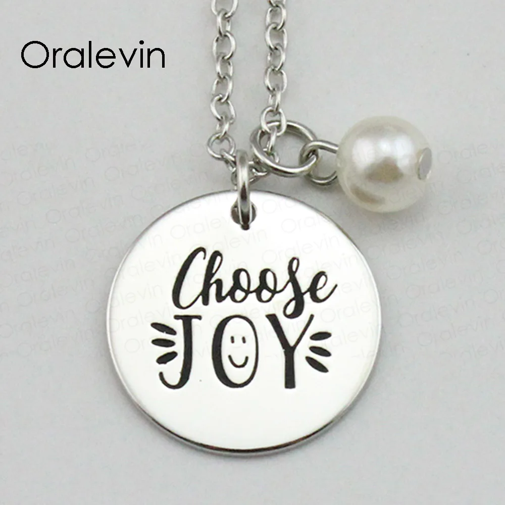 

Hot Sale CHOOSE JOY Inspirational Hand Stamped Engraved Custom Pendant Necklace for Trendy Women Gift Jewelry,10Pcs/Lot, #LN1868