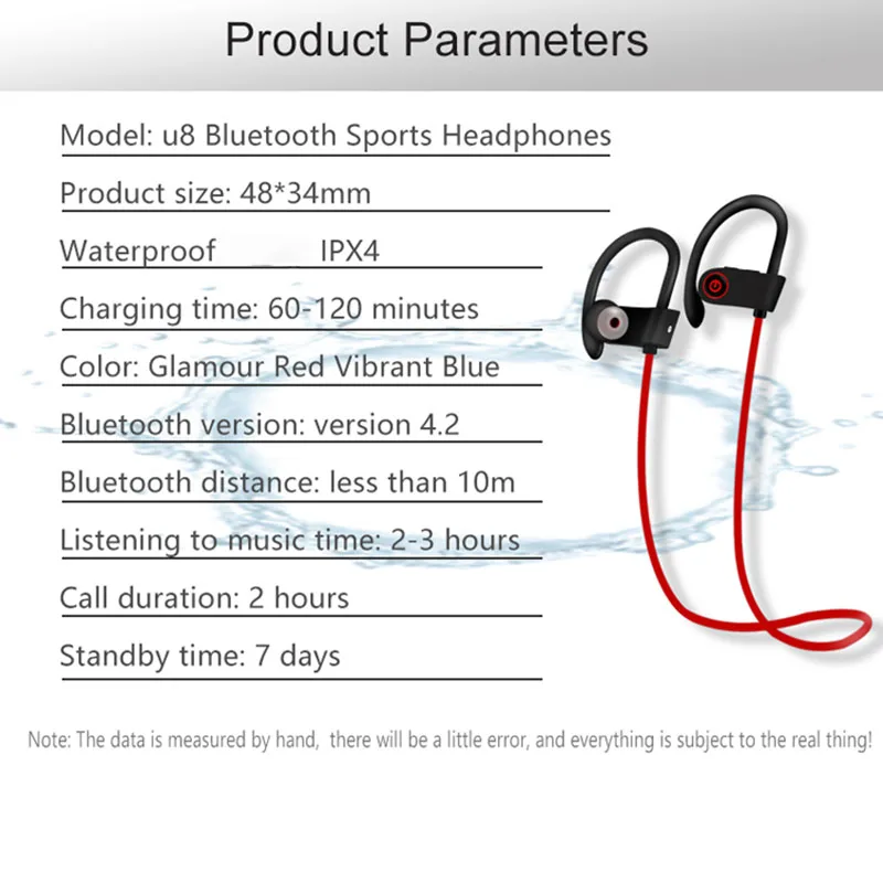 Музыкальные беспроводные Bluetooth наушники супер бас беспроводная Спортивная