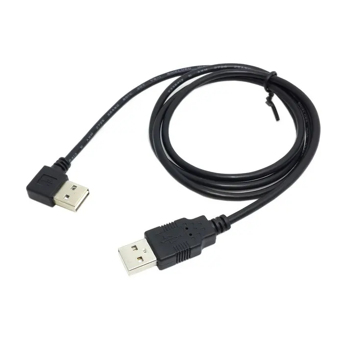Кабель USB2.0 Папа-папа двусторонний дизайн левый и правый угол 100 см черный цвет |