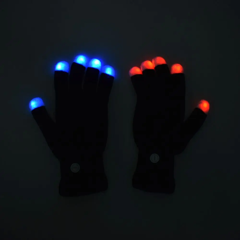 Новинка светящиеся перчатки 7 режимов светодиодный светильник райв светящаяся