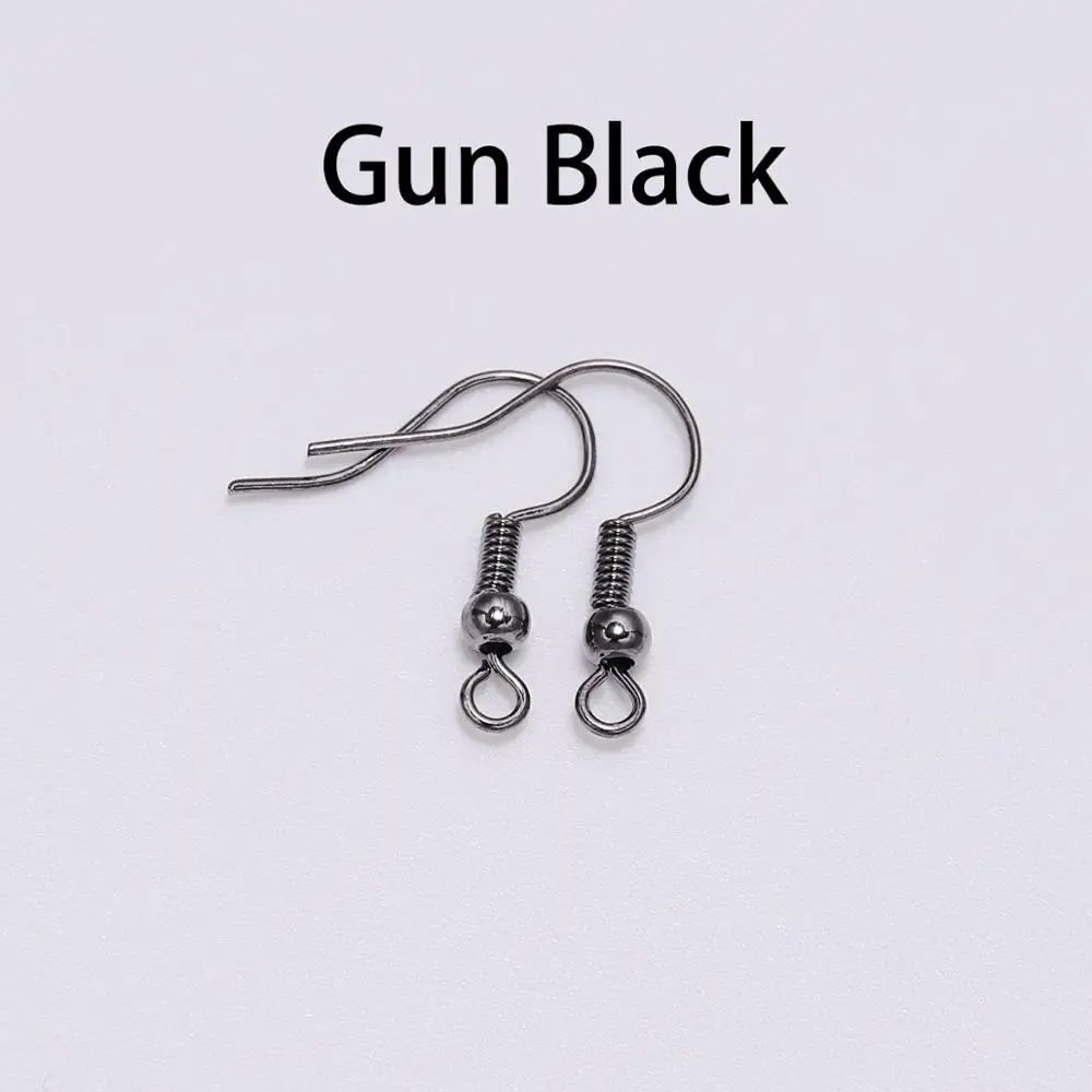 Gun Black 100 шт 20*17 мм золотые серебряные антикварные бронзовые серьги для ушей крючки застежки фурнитура серьги провода для изготовления ювелирных изделий - Цвет: Gun Black