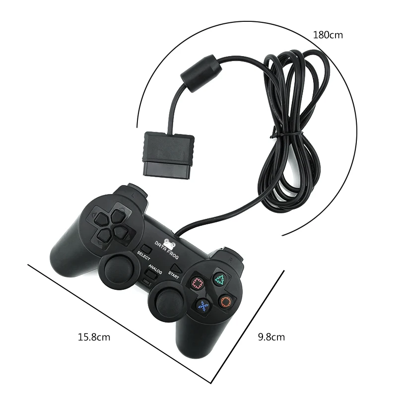 Данные лягушка проводной геймпад для sony PS2 контроллер двойной вибрации геймпады для PS2 контроллер Джойстик для playstation 2
