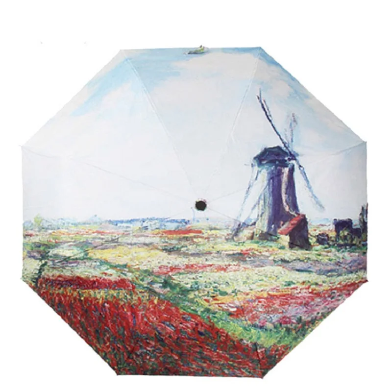13 TIANQI Новое поступление художественная картина маслом трехсложный Зонт paraguas женский зонтик Анти-УФ Водонепроницаемый Дождь Зонты милый кот - Цвет: 13