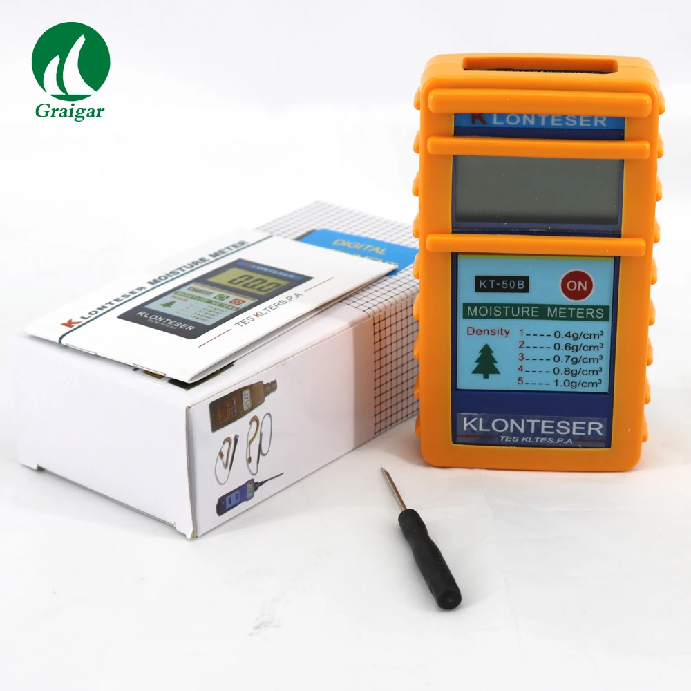 

KT-50B digital inductive paper wood tree timber moisture meter,measuring range:2~90%, 0.1 Accuracy