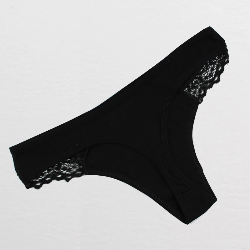 1 шт. Модные Женские однотонные хлопковые кружевные трусы-плавки сексуальные