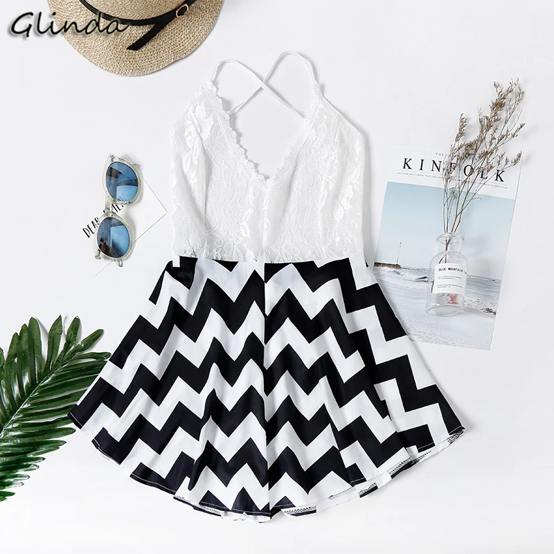 Summer Sexy Beach Off Shoulder Short Jumpsuit Female Elegant Backless Boho Playsuit Women Fashion Casual Wide Leg Party Romper | Женская